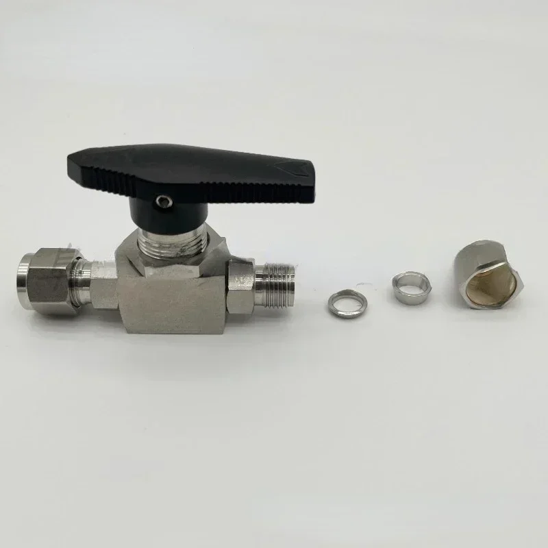 316L stainless steel three-piece high pressure card sleeve 1/4 3000PSI ball valve straight-through type