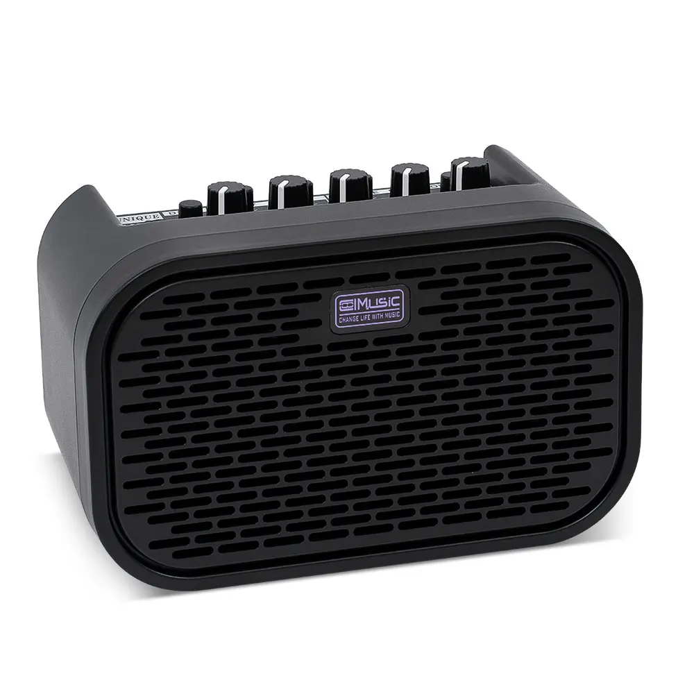 COOLMUSIC Rechargeable 10-Watt Electric Guitar Amplifier Speaker with Distortion Delay Effects