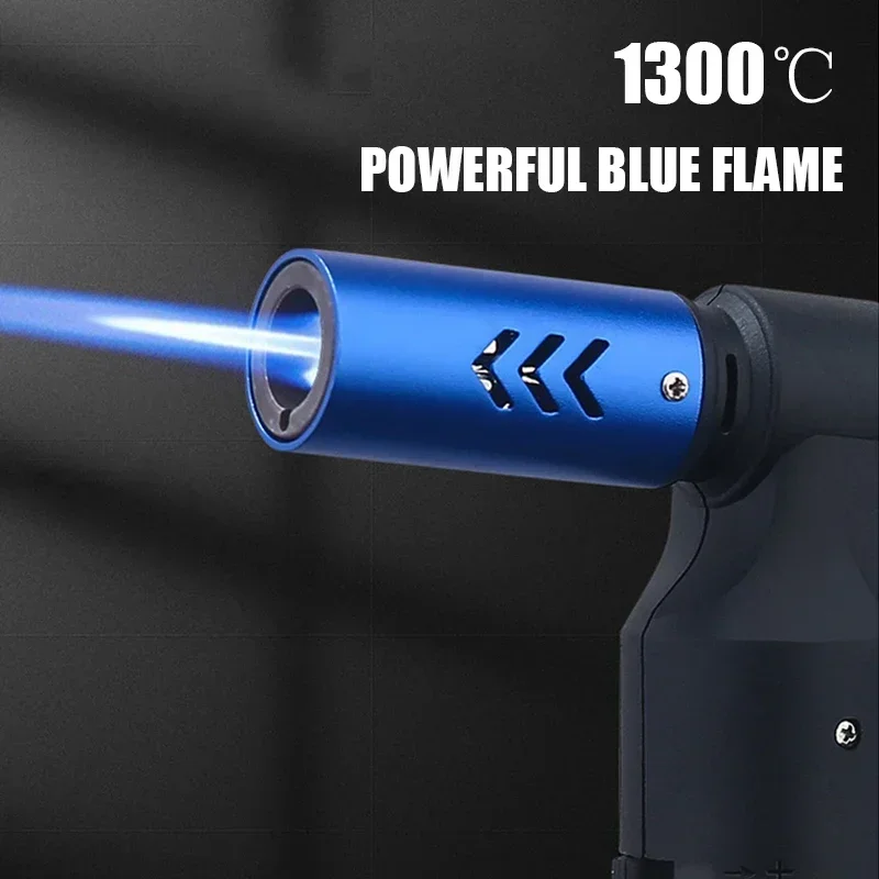 2024 Honest Gun Strong Windproof Blue Flame Cigar Adjustment  Spray Gun 1300 ° Outdoor Camping Stylish Torch Lighter Gadgets