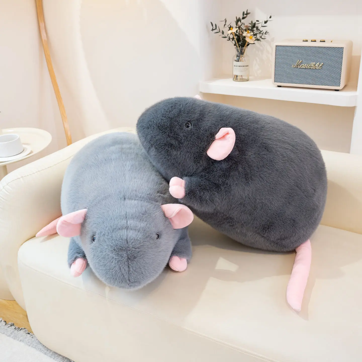 Lifelike Mouse Soft Plush Toy Lovely Rat Pillow Funny Doll Grey Mice Full Stuffed Animal Room Decor Creative Birthday Xmas Gifts
