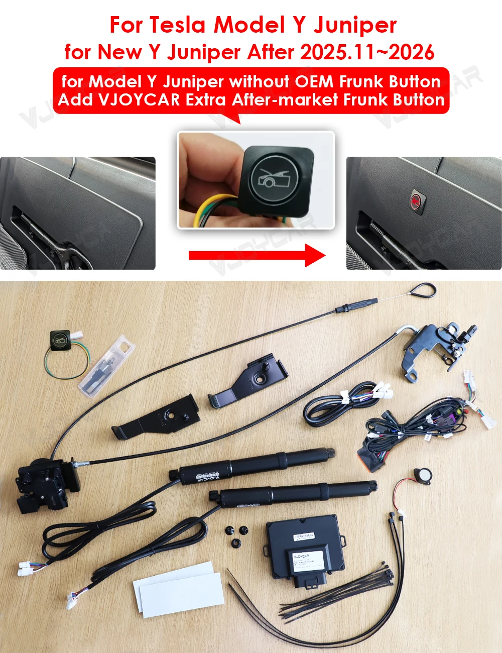 Neuer Y Juniper Model Y Auto Power Frunk für Tesla Model YL 3 X S 3 Highland, wasserdichtes elektrisches Frontklappen-System mit automatischer Öffnung und Schließung – Detail 19
