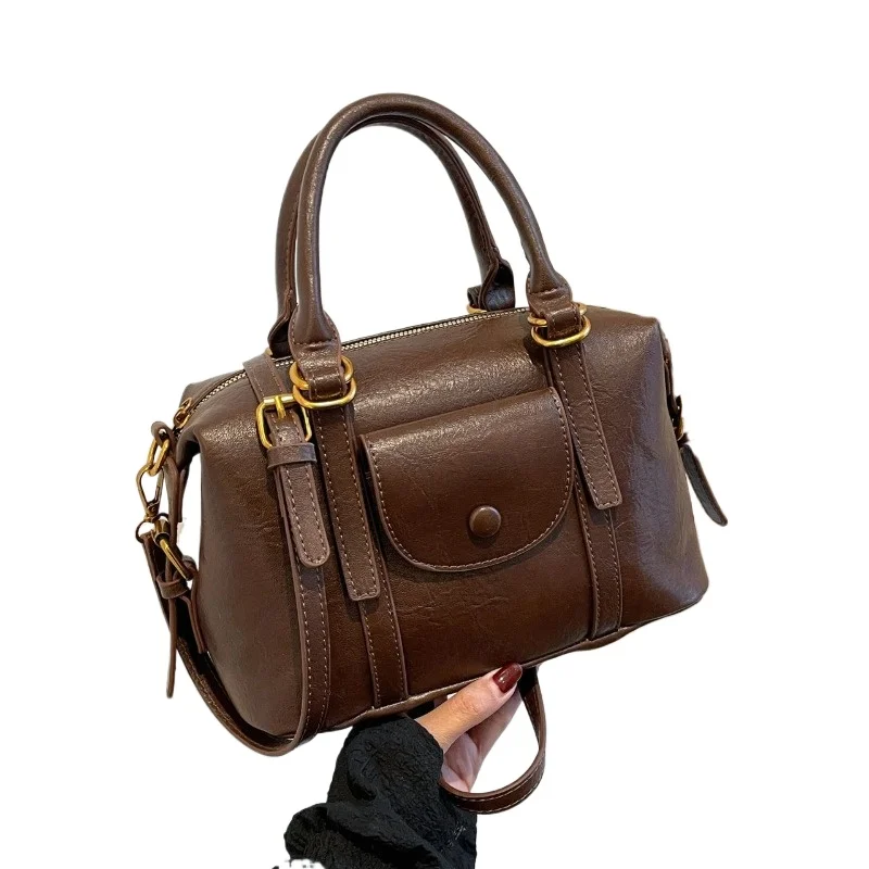 

Простая сумка для ручной переноски, большая вместительная сумка через плечо, универсальная темпераментная пригородная сумка, новая простая сумка через плечо премиум-класса в стиле ретро