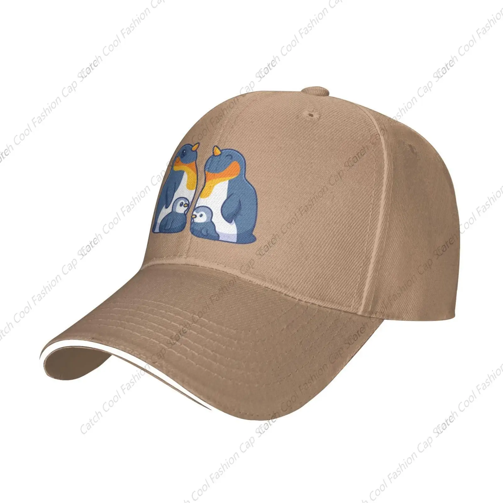 Gorra de béisbol con diseño de pingüino para hombre y mujer, gorro ajustable para el sol, transpirable, ideal para deportes, viajes diarios, Unisex