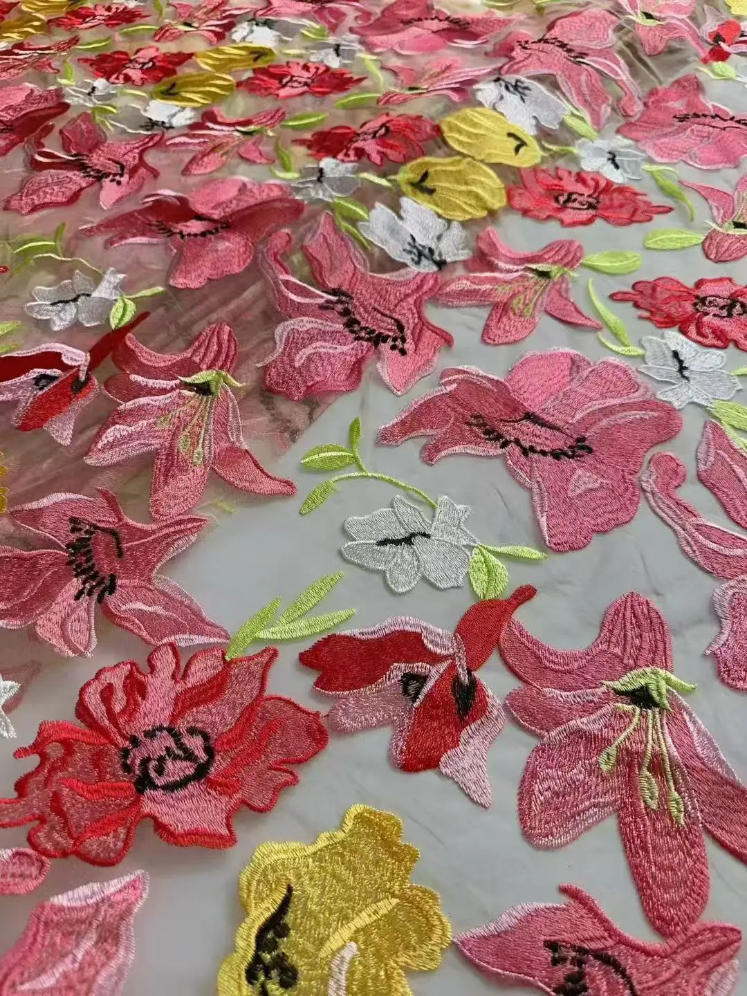 

Красивая, высочайшее качество, французская тюль с вышивкой из розовой нити, ткань из пряжи, африканское кружево для свадьбы, вечернее платье, вечеринка