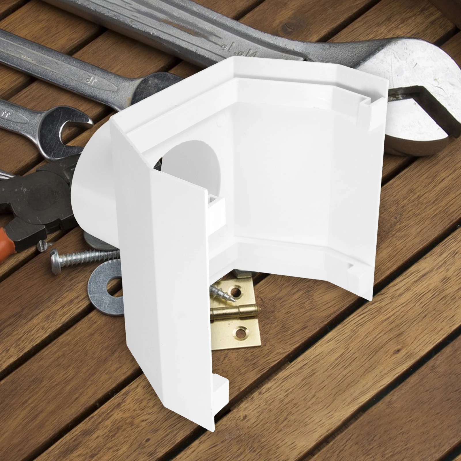 

2pcs Pvc Roof Downspout Adapter Connector Durable Efficient Drainage Lightweight Portable Outdoor Rainwater Drainage Fitting