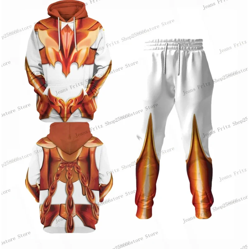 

Popular Cosplay Anime Saint Seiya 3D Print hoodie pants 2pcs sets Street Harajuku Tracksuit Men Sports Kids Hoodie 2pcs suits
