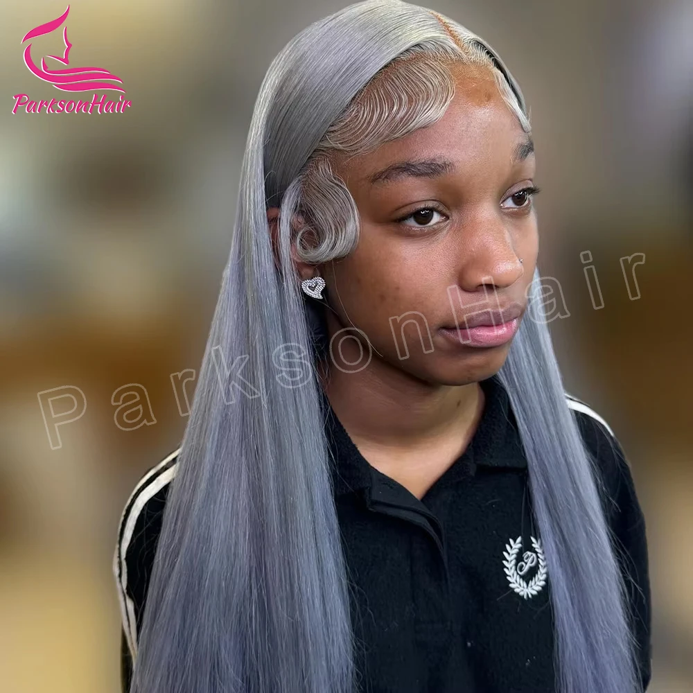 

Grey 613 Colored 13x6 HD Transparent Lace Frontal Wigs Human Hair Wig For Women Brazilian Remy Hair Glueless Full Lace Wigs