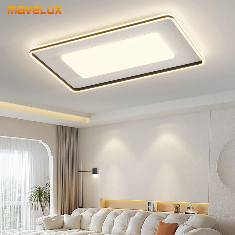 Simple Rectangular Led Ceiling Lamp Living Room Bedoom Dininig Table Lighting Fixture AC90-220V Ceiling Lamps Home Decoration