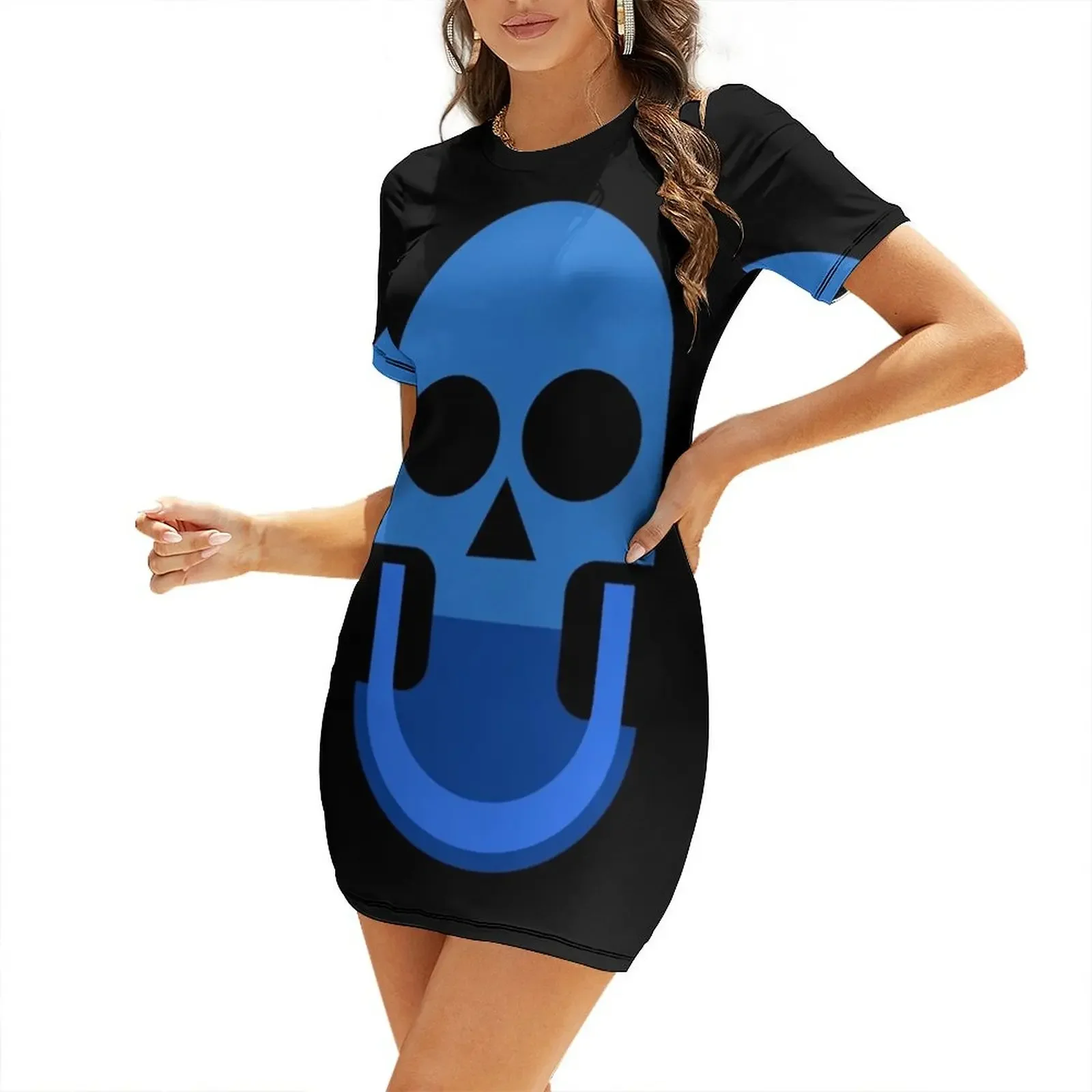 

blue pill skull Short-Sleeved Dress summer dresses women 2025 Dress