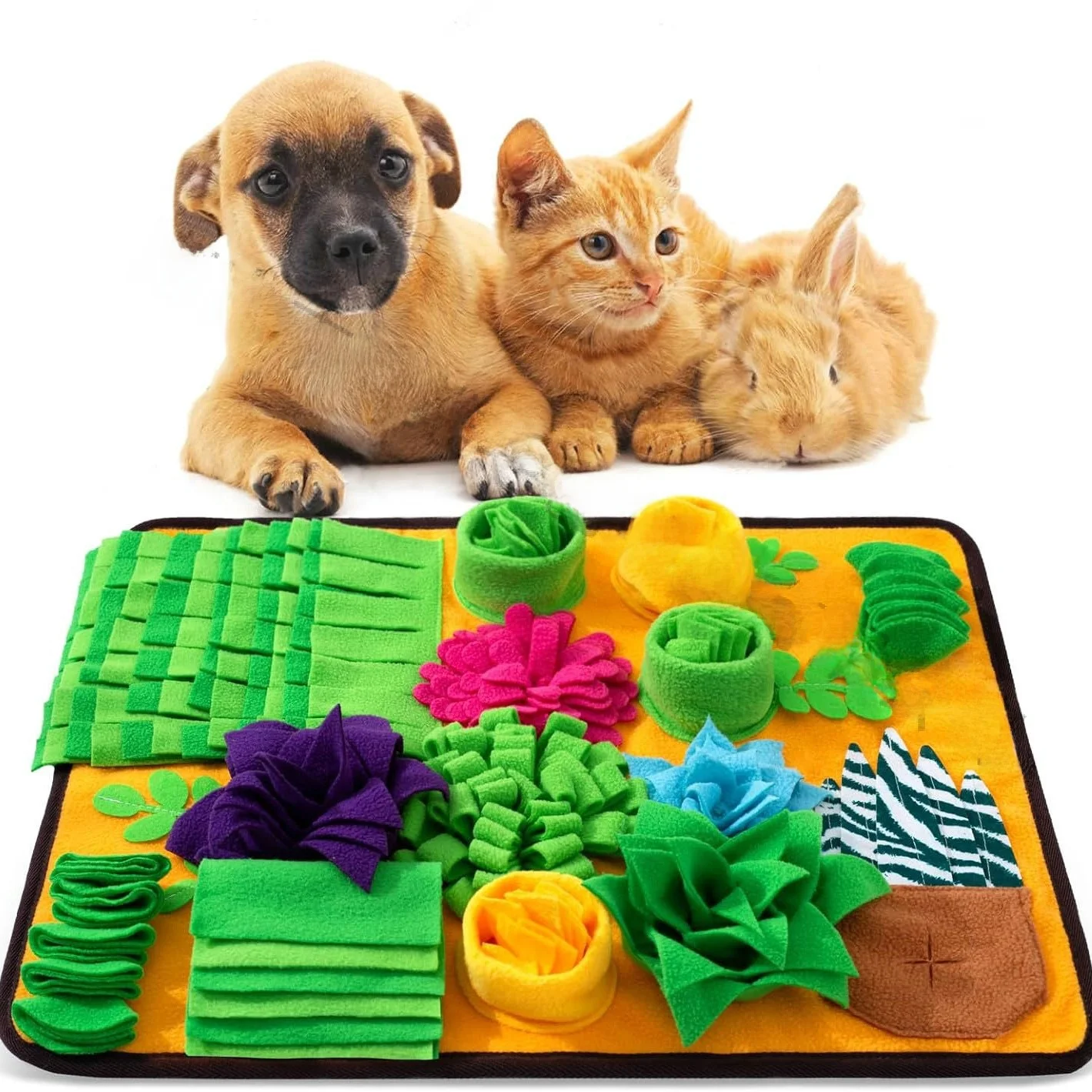 新入荷-ペット嗅覚マット-犬の運動量消費-スローフィーディング-猫の退屈解消-ストレス解消-嗅覚パッド