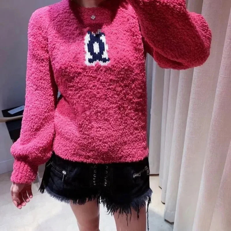 Fashion Luxury Brand Round Neck Golf Knitted Sweater Women Spring and Autumn High-end Loose Knitted Top Pullovers Golf Clothing