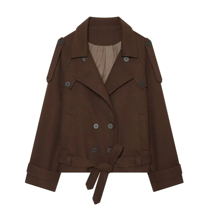Fashionable Loose Women's Jacket Autumn 2026 Design Sense Versatile Belted Outerwear Stylish Short Coat for Ladies