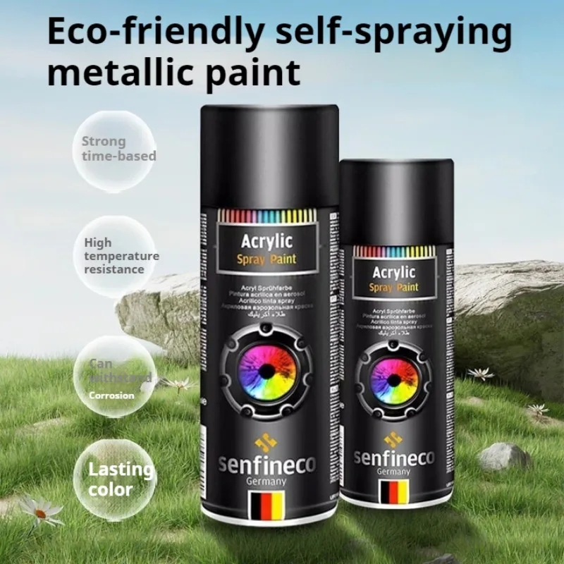 Bright Black 450ml Bottle Self-spraying Paint Rust-proof Scratch Repair Paint for Home Use Renovation and Color-changing Paint