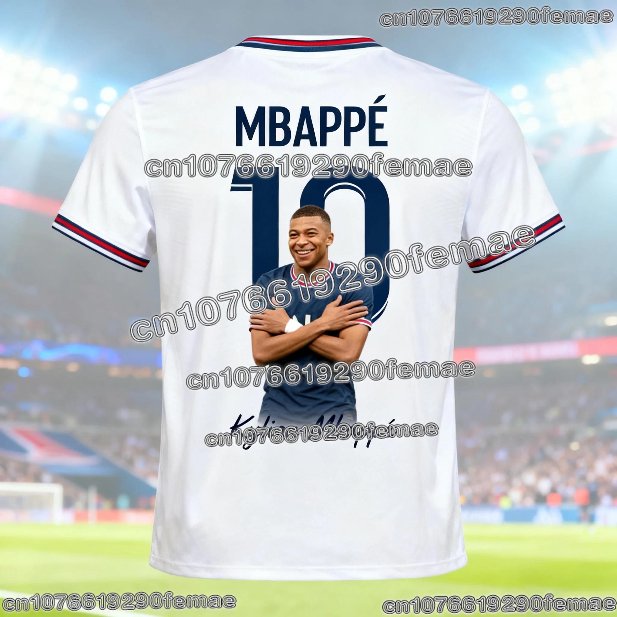 حار بيع 2026 Mbappé # 10 قميص كرة قدم مطبوع ثلاثي الأبعاد للرجال والنساء والأطفال ملابس رياضية كاجوال لتدريب كرة القدم إصدار مروحة تي شيرت #2
