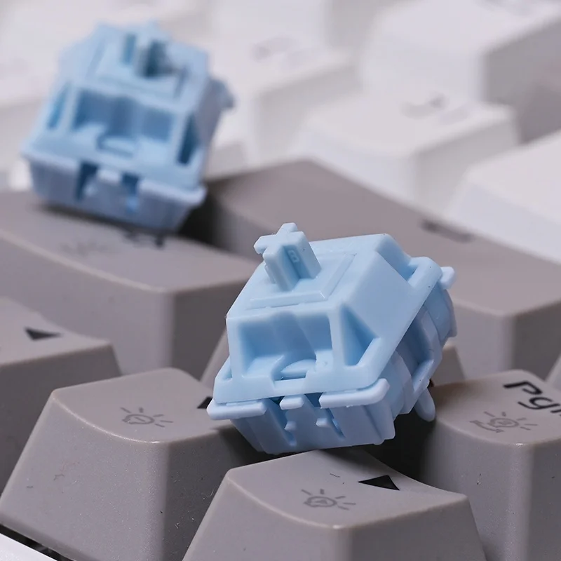 Gateron x swagkeys สวิตช์เชิงเส้นสีฟ้า (สต๊อก/มีสาย) ก้านยาวแบบเส้นตรงสปริงยาว5พิน