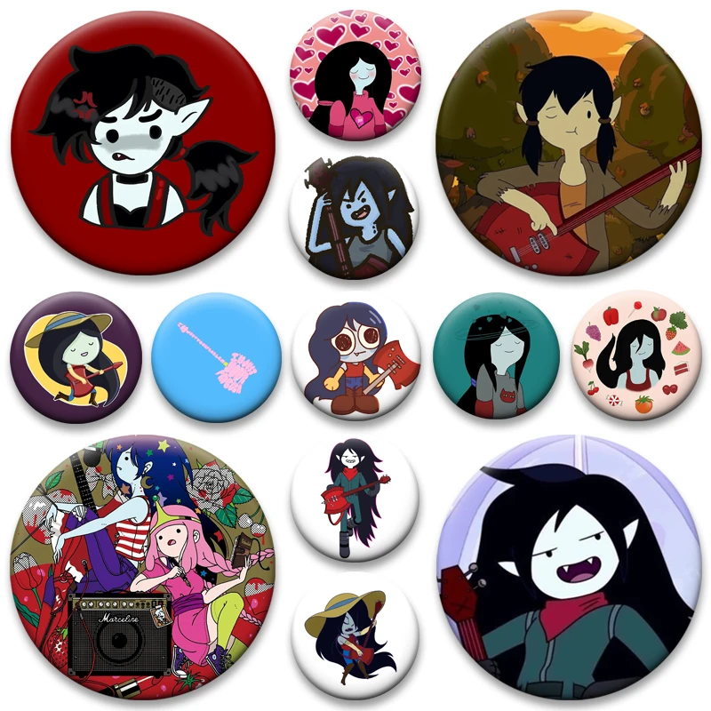 Булавки-на-пуговицах-в-стиле-аниме-«Час-приключений»-милый-значок-с-изображением-девушки-из-мультфильма-круглые-жестяные-броши-для-рюкзака-аксессуары-ювелирные-изделия-подарки