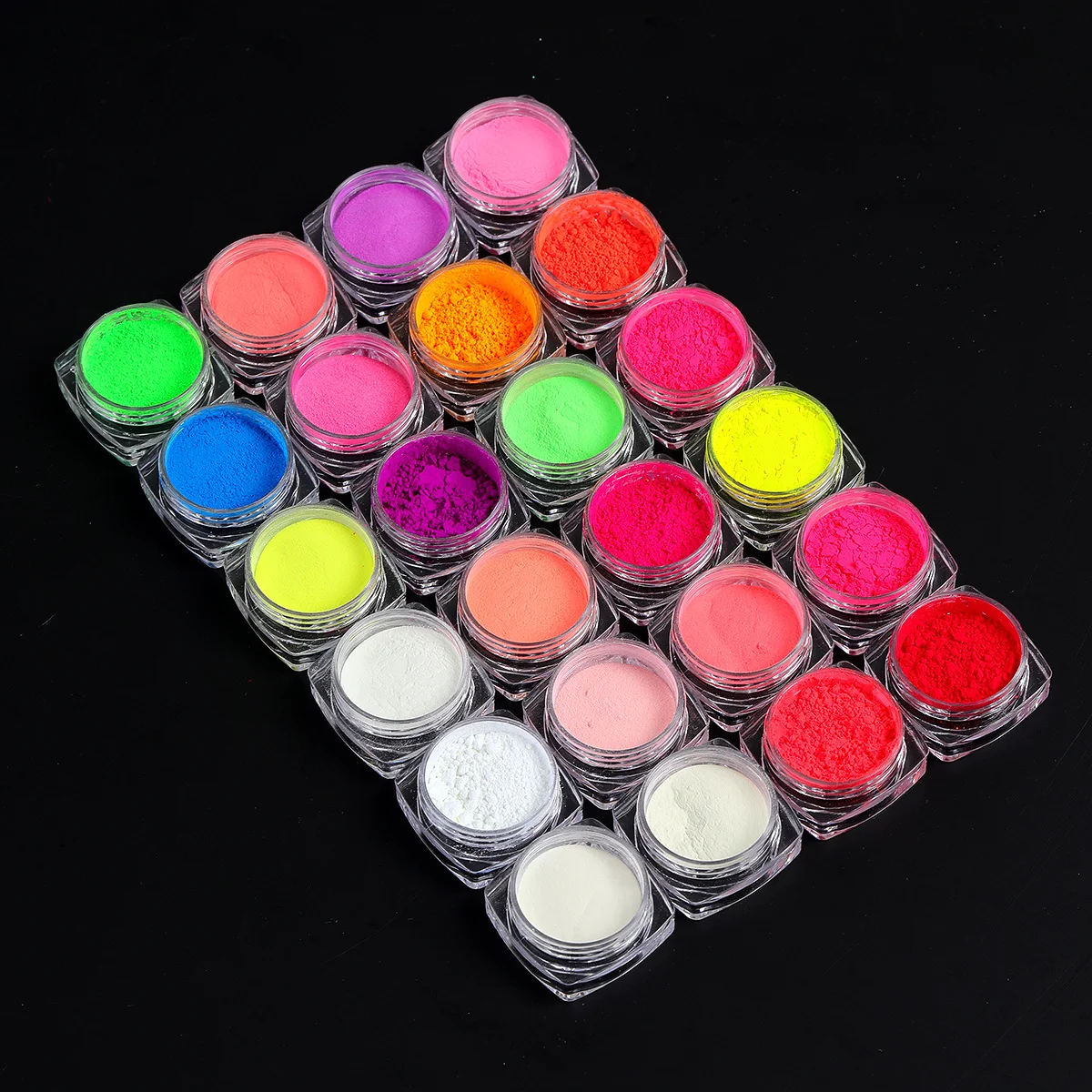 12pcs/set Colorful Professional Gel Polish Smooth Acrylic Powder Manicure Diy Fluorescent Neon Pigment Powder Nails Decorations