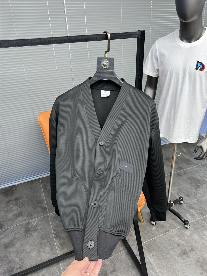 

Svip Sli V-Ne Open Cardigan Jaet Men's Comfortable Casual Cheered Spring Autumn High-End Faion Outerwear