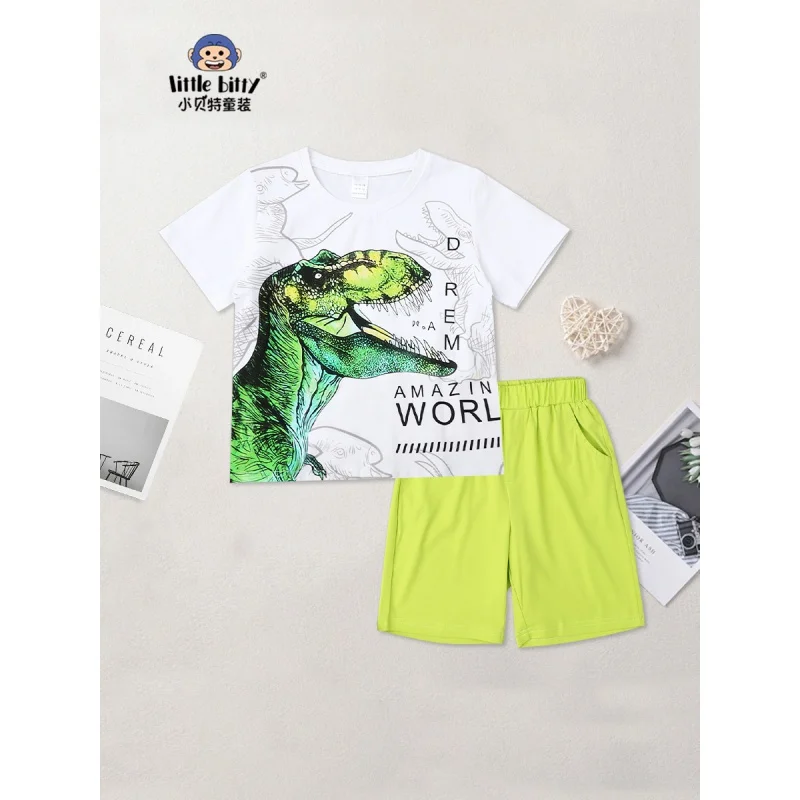 

2024New Children's Suit Spring/Summer Camouflage Two-Piece Wholesale Children's New Short Sleeve Top Shorts Suit