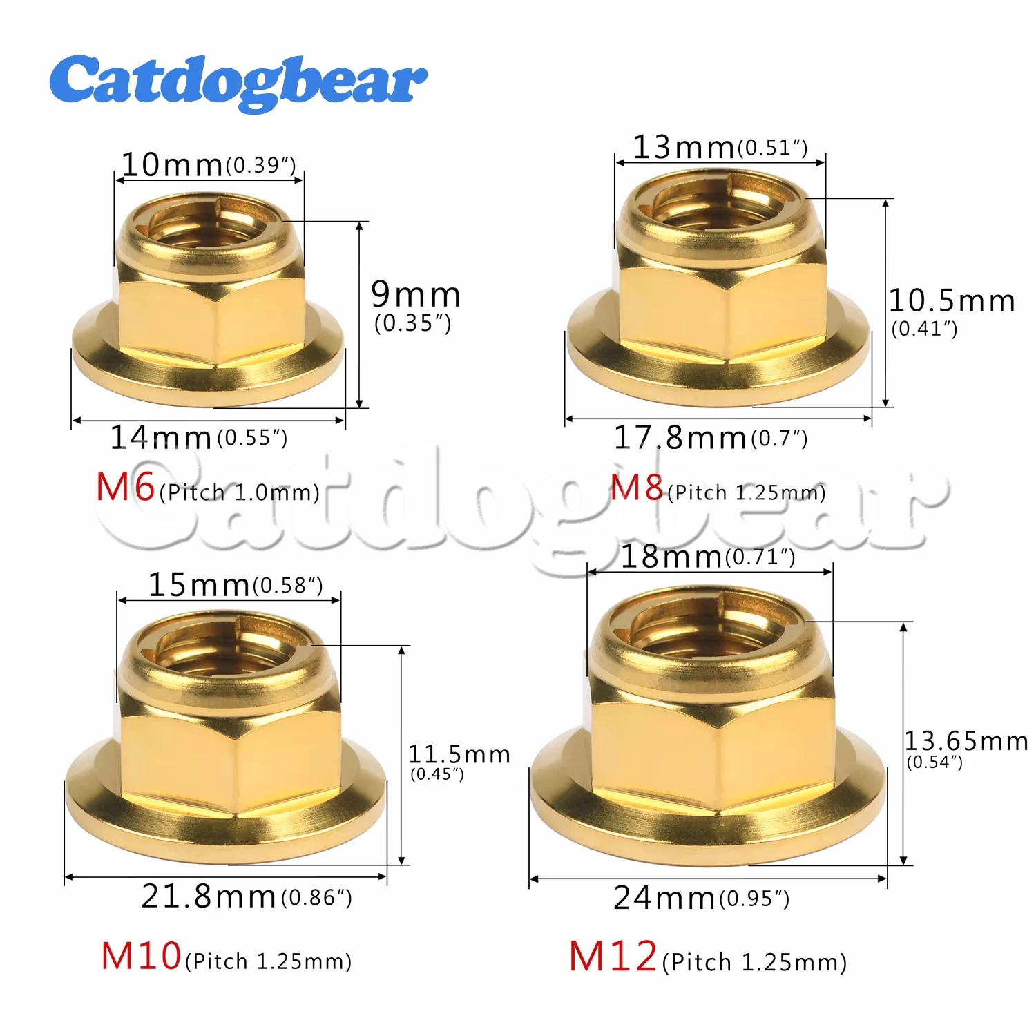 Catdogbear-Serrure en métal à glissière en titane, fixation pour vélo, moto, voiture, kg, M6, M8, M10, M12