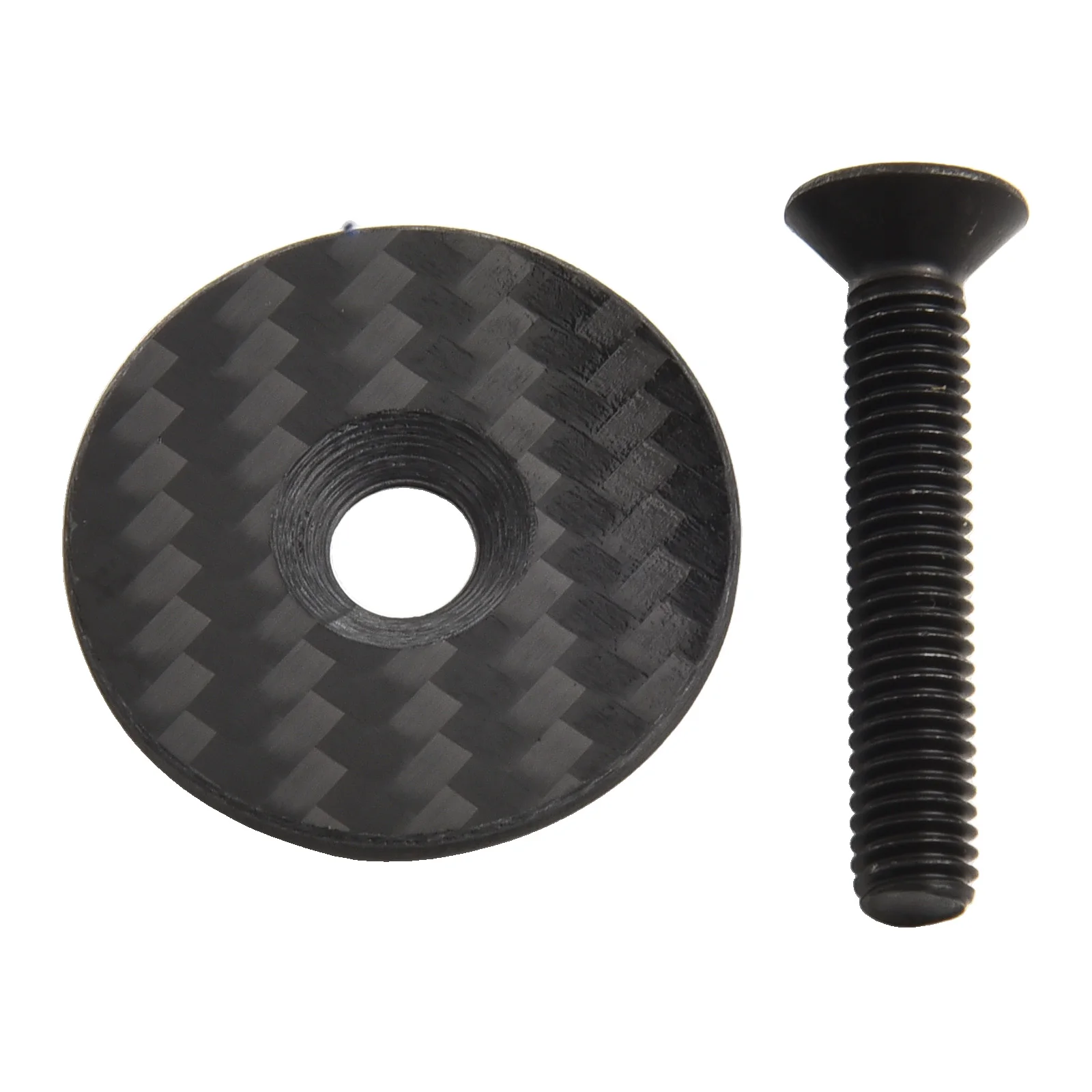 Carbon Fiber Headset Cap Cover  1 1/8 31 8MM  Mountain Bike Road  Streamlined and Elegant  Enhance Bike Performance