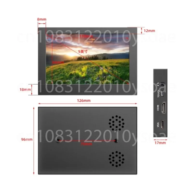 Industrial control touch monitor 10-inch IPS LCD screen VGAHDMI capacitor drive-free embedded monitor chassis cabinet