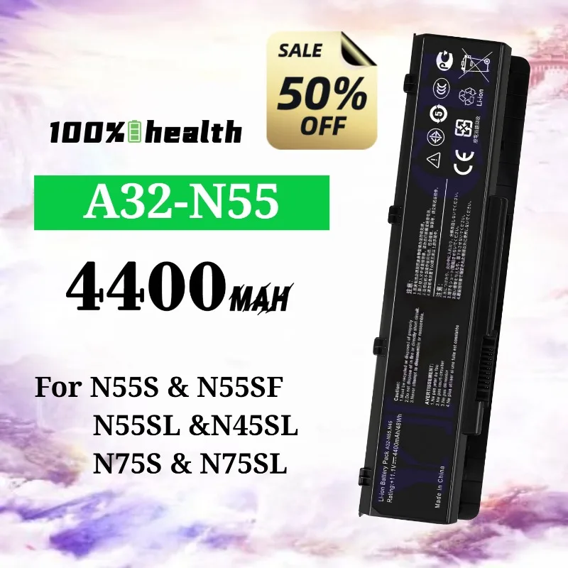 

A32-N55 4400mAh Laptop Batteries for ASUS N55S/N55SF/N55SL/N45SL/N75S/N75SL Lithium Rechargeable Battery