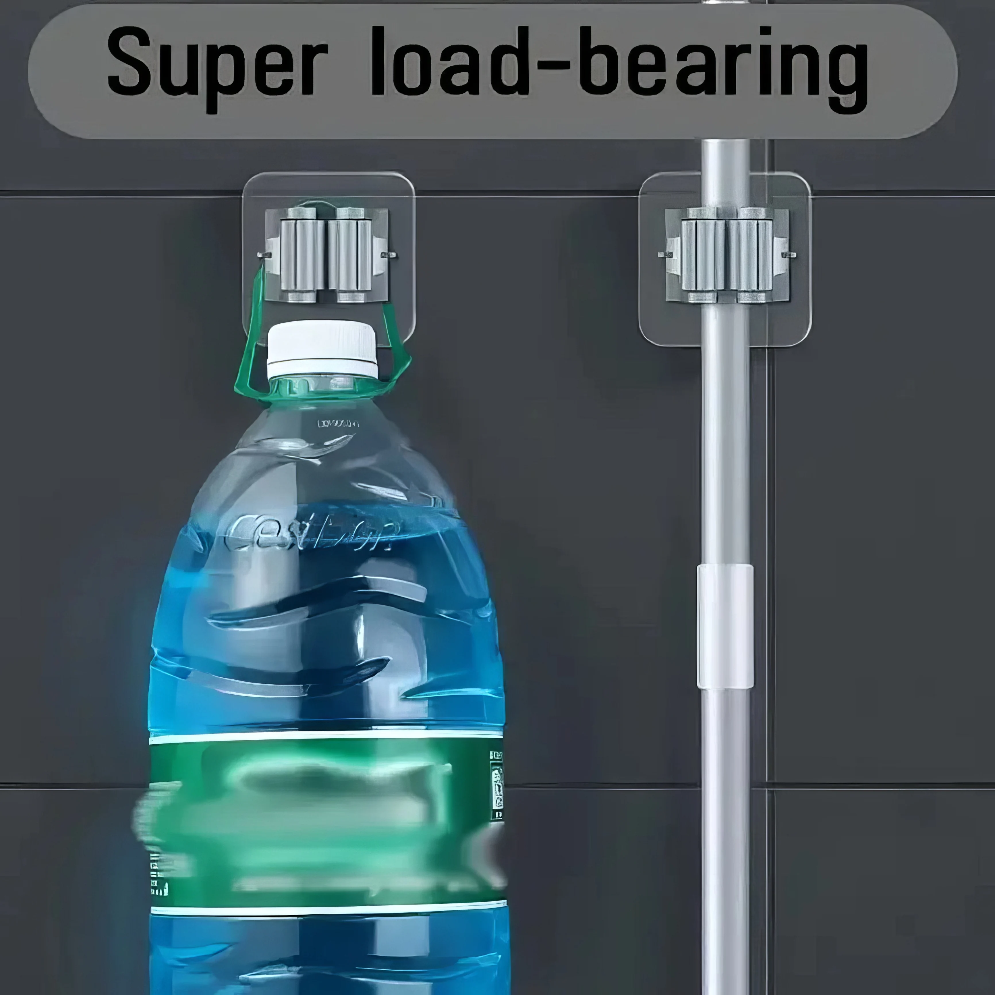 Gancho transparente à prova d'água, 3 pacotes, para porta de banheiro, cozinha, melhoria da casa, gancho utilitário para vassouras, esfregões, limpadores e equipamentos de banheiro