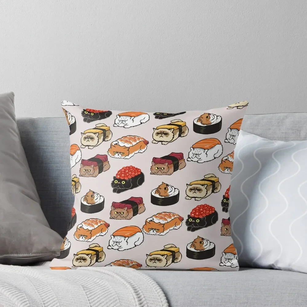 Sushi Persian Cat Throw Pillow Decorative Cushions Sofa Cushion Cover Pillow