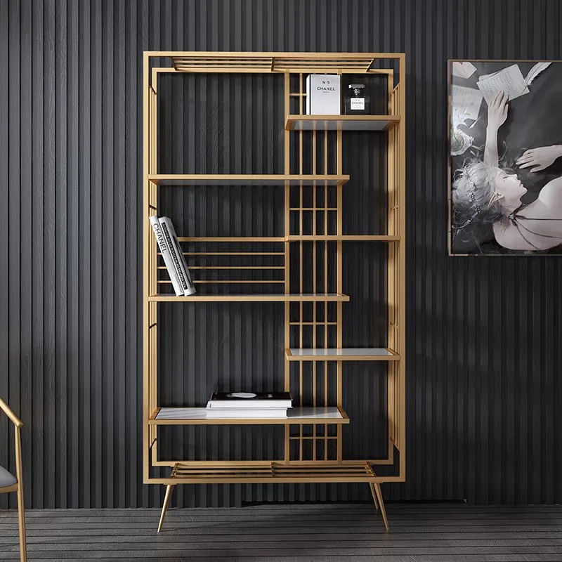 custom.Metal Bookshelf Iron Shelves Partition Bookcase Storage Rack Display Cabinet Modern Bookrack Office Bedroom Study Fu