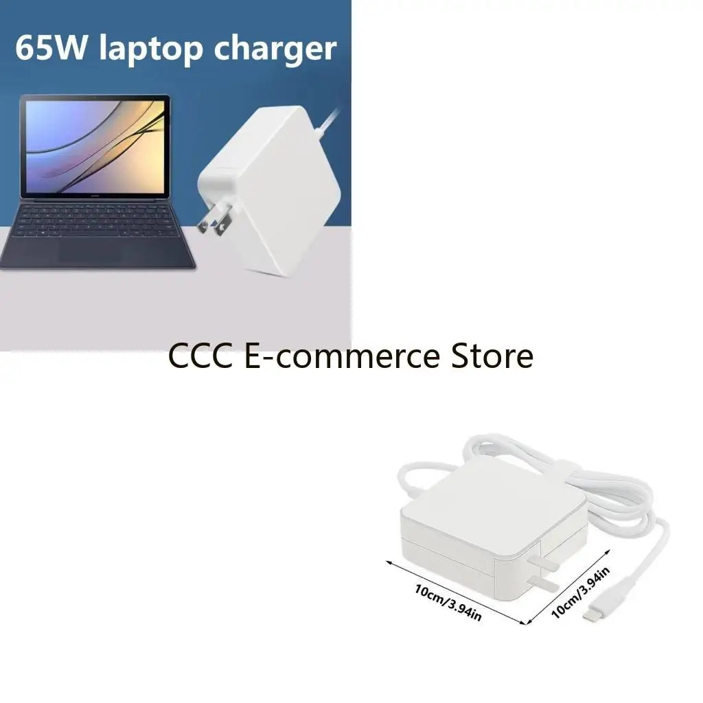 

Portable Travel Charging Adapter Cable Cord White Laptops Head 65W R58A