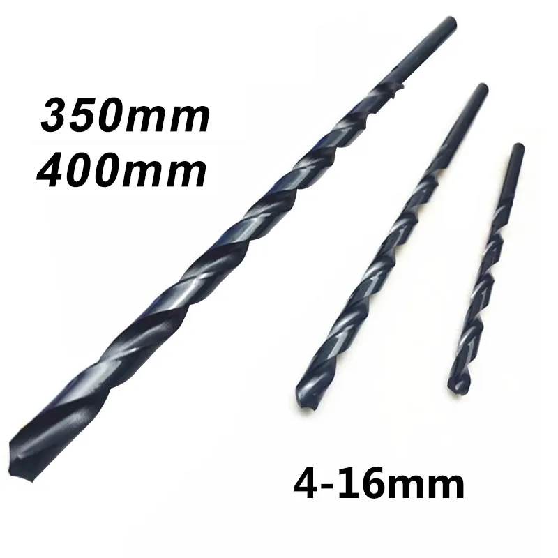 

4mm-16mmx350mm-400mm OAL HSS M2 Black Oxide Long Twist Drill Bits For Metalworking Alloy Steel & Cast Iron