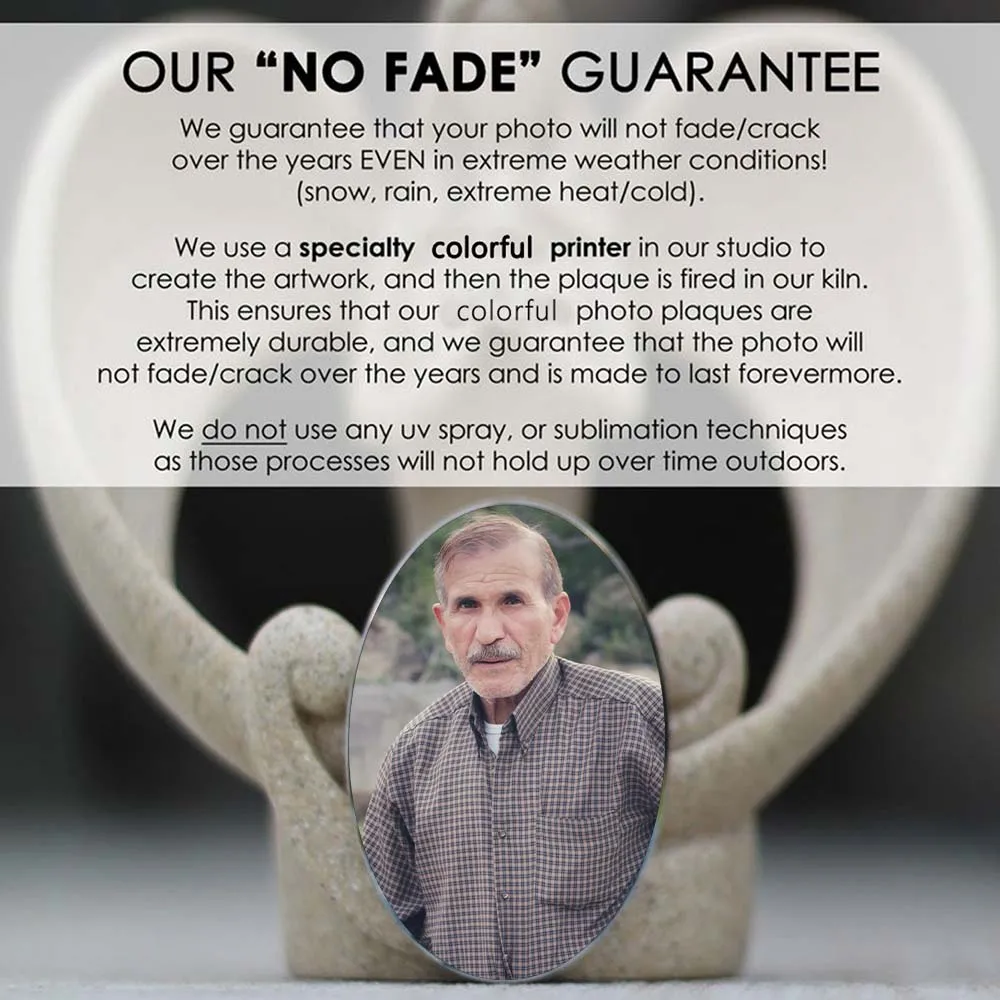 2D Flache Nicht 3D 1-teilige Benutzerdefinierte Foto-Gedenkstein-Fliese, Fotos hochladen zur Personalisierung, Innen-/Außenbereich, Erinnerungsgeschenk