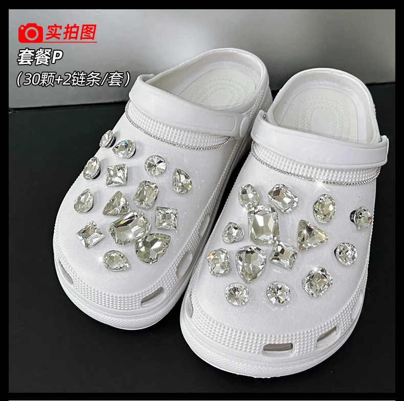 

New White Crystal Diamond pearl shoe Buckle Shoe Charms Designer DIY Shoes Decaration for Jeans Clogs Kids Women Girls Gift