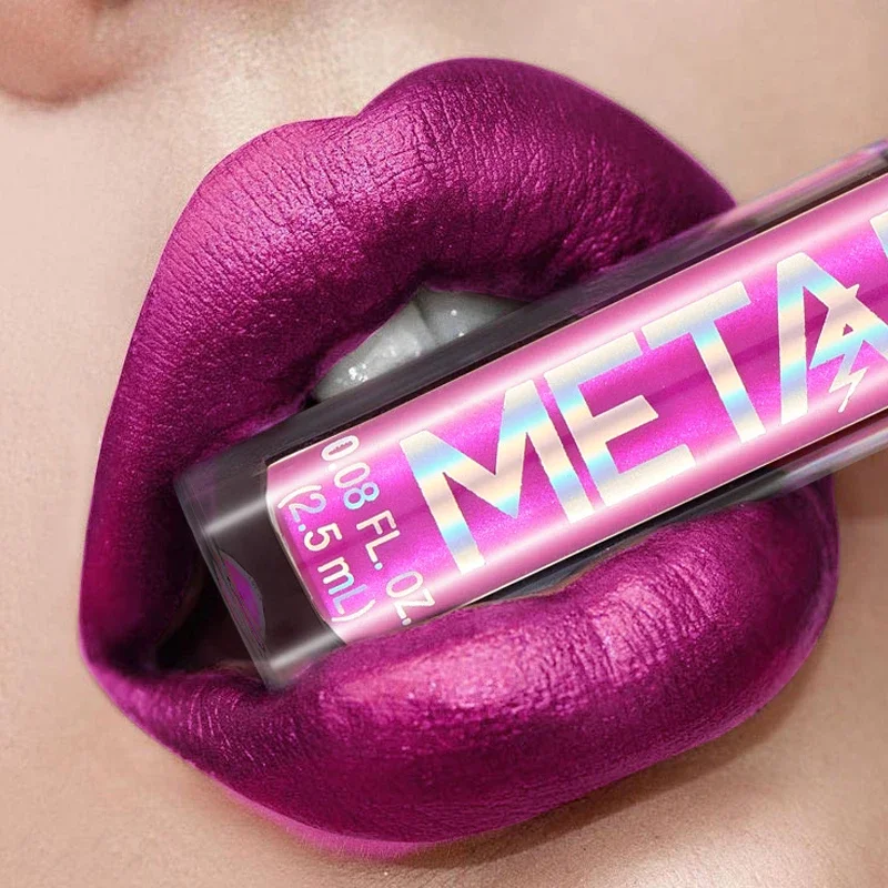 Brillo de labios metálico, 12 colores, resistente al agua, color Nude, mate, rosa, lápiz labial líquido, duradero, no se decolora, maquillaje