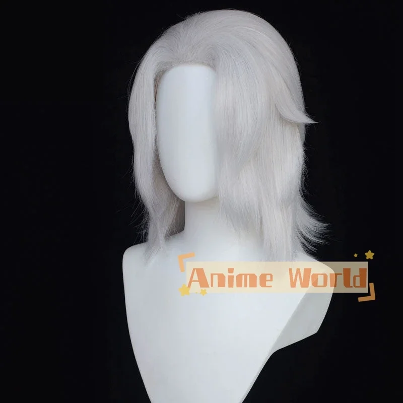 Final Fantasy XIV FF14 Emet-Selch Hades Solus zos Galvus Ancient Cosplay Wig Halloween Synthetic Hair Heat