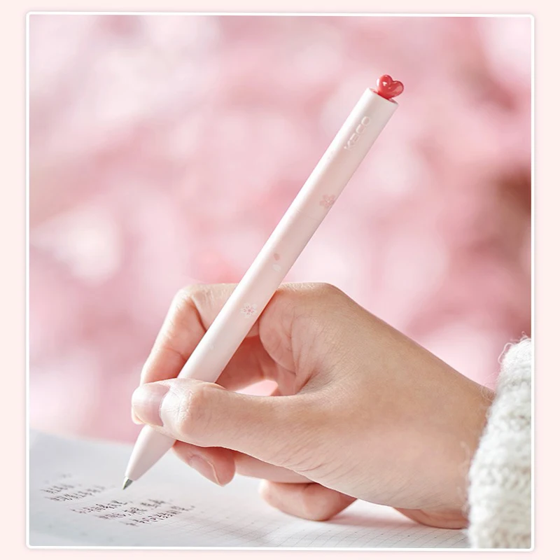 Kaco Sakura Gel Pens with 2 Refills, FIRST Cherry Blossom Neutral Pen Aesthetic Cute Stationery for Journaling Christmas Holiday