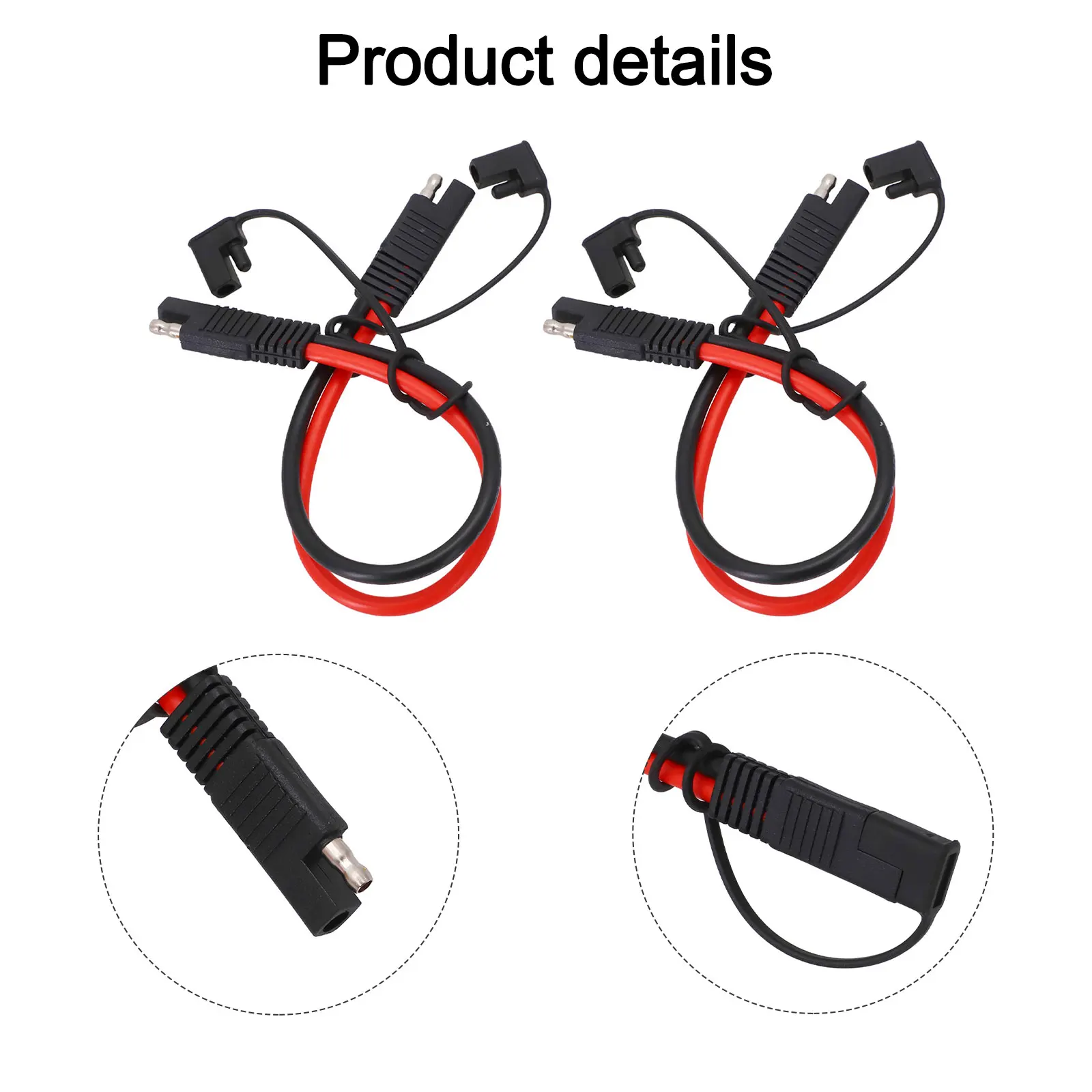 10AWG SAE to SAE Extension Cable with Waterproof Dust Cap for Motorcycles and RVs Quick Disconnect Wire Harness 2pcs