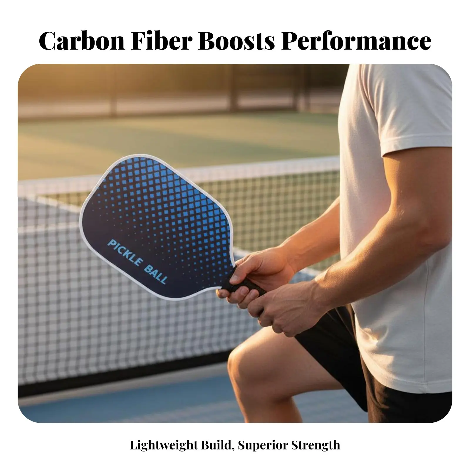 

Carbon Fiber Pickleball Paddle Large Sweet Area Carbon Fiber Pickleball Paddles Sporting Goods High-Rotation Texture