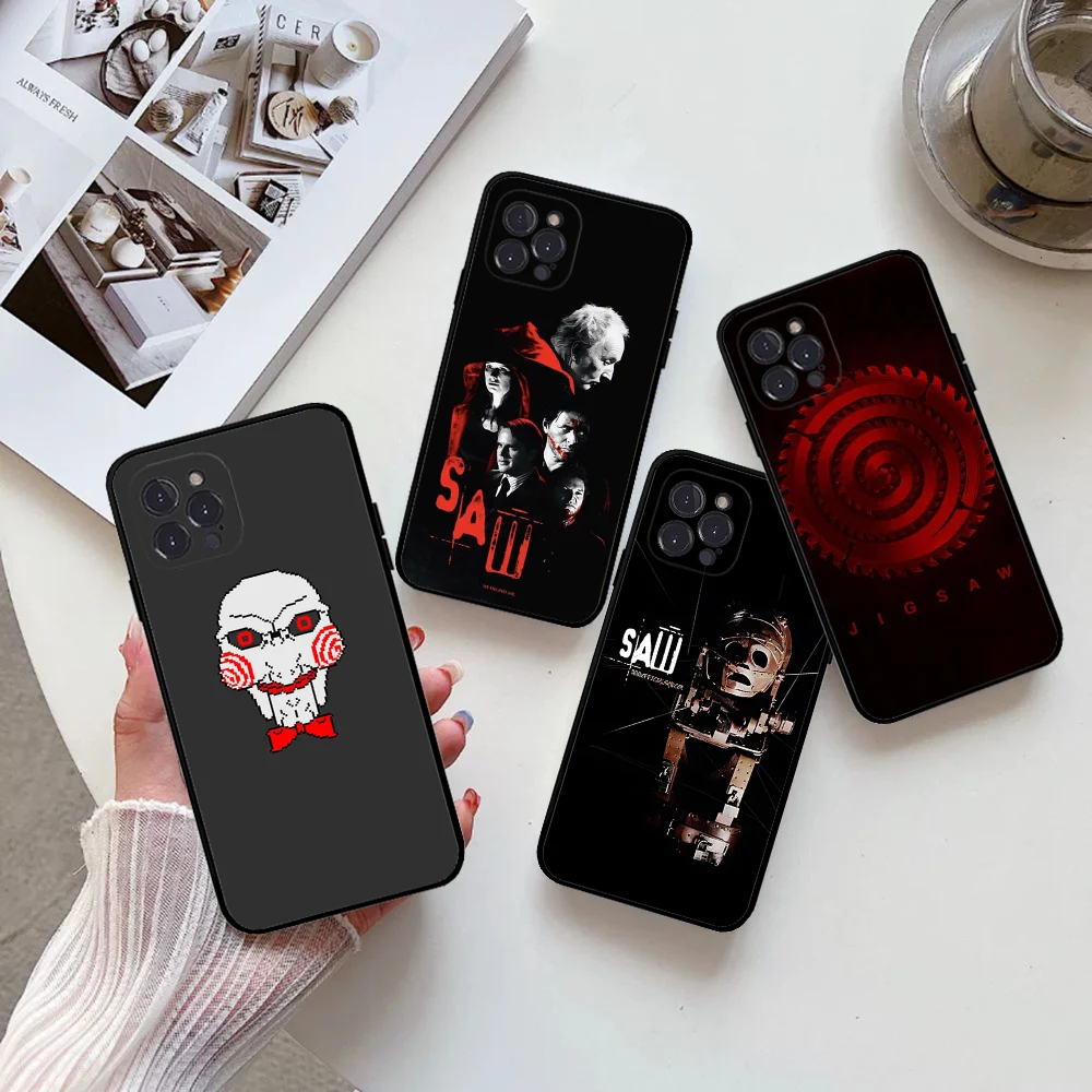 Saw Jigsaw Killer Hhorror Phone Case Silicone Soft For Iphone 15 14 13 12 11 Pro Mini XS MAX 8 7 6 Plus X XS XR Cover