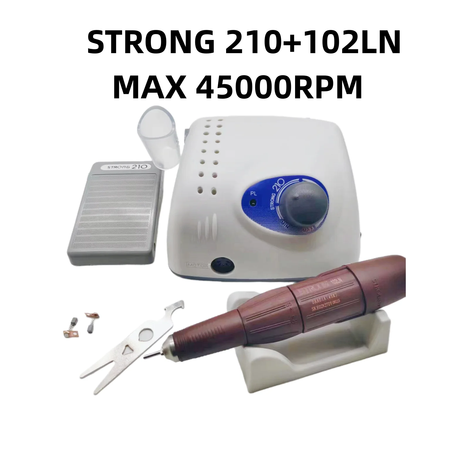 65W mocny 210 mikro-silnik 35000 obr/min silny 105L 102 elektryczna wiertarka do paznokci uchwyt rękawa do paznokci pierścienie ścierne profesjonalnego narzędzie do paznokci