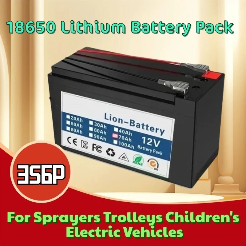 

12V 40Ah 3S6P 18650 Lithium Battery Pack for Sprayers Trolleys Children's Electric Vehicles