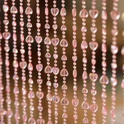 Transparent Pink Love Door Curtain Acrylic Plastic Hanging decoration Home Living room Partition Hotel room Cartoon decoration