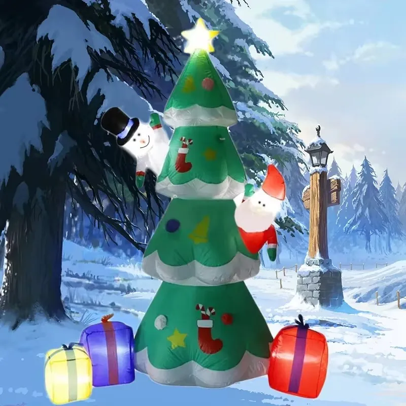 Snowman Santa Claus Model With LED Lights Outdoor Festival Party Xmas Decor 7FT Christmas Tree Inflatable Decoration Toys