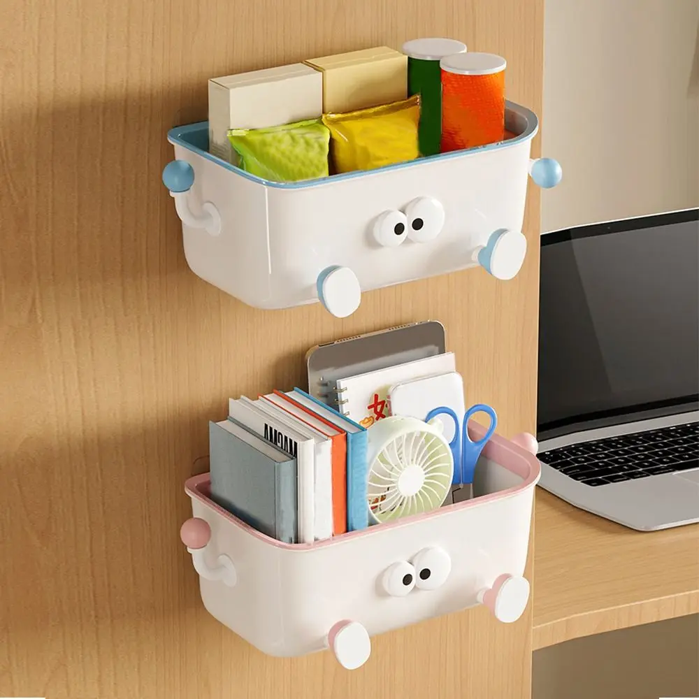 

Cartoon Bedside Hanging Basket Large Capacity Free Punch Door Hanging Trash Can Household Plastic Bed Storage Organizer Bathroom