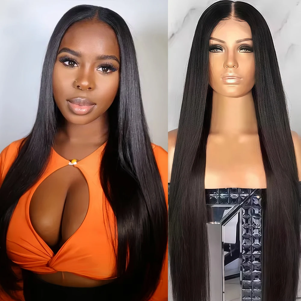 

30 40 Inch Bone Straight 100% Human Hair 13x6 HD Lace Frontal Wigs 5x5 Glueless Straight 13x4 Lace Front Natural Color Wig