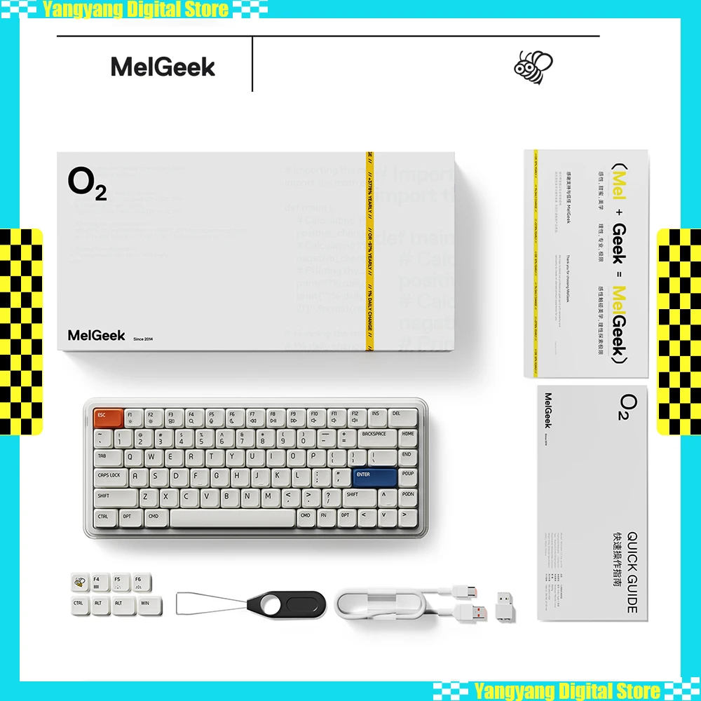 

Механическая клавиатура MelGeek O2, трехрежимная, индивидуальный переключатель гномов, Mac, прокладка для родной клавиши, игровые клавиатуры, аксессуары для офисных ПК