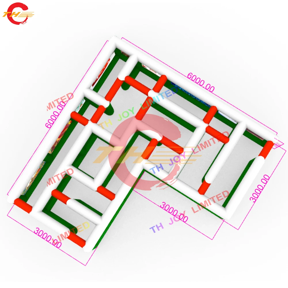 شحن سريع للباب 6 × 6 م اختياري لعيد الميلاد قابل للنفخ علامة المتاهة تفجير لعبة ألغاز عيد الميلاد مع طباعة تأجير حفلة عيد الميلاد