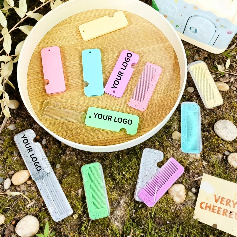 【Logo Custom】50Pcs Customized Girl's Heart Cute Little Comb Portable Organization Hairstyle Gift Customization Wholesale