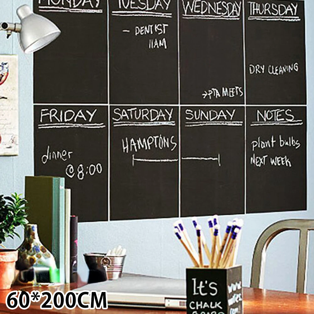 Mintura Large Chalkboard Wall Sticker Self-Adhesive Removable Waterproof Chalkboard Paper DIY Home Bedroom Kids Decor with Chalk